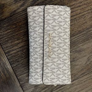 Michael Kors Logo tri-Fold Wallet Brown/Cream